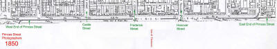 Map showing Princes Street Studios in 1850