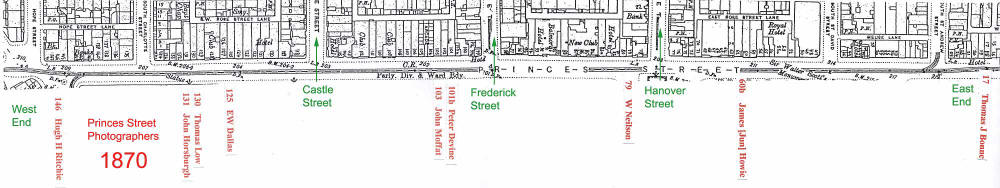 Map of Princes Street studios in 1870
