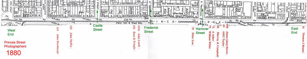 Map of Princes Street studios in 1880