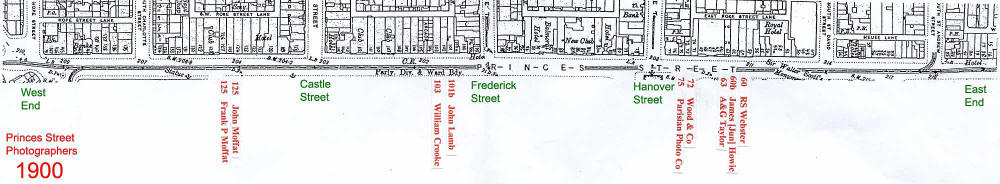 Map of Princes Street studios in 1900