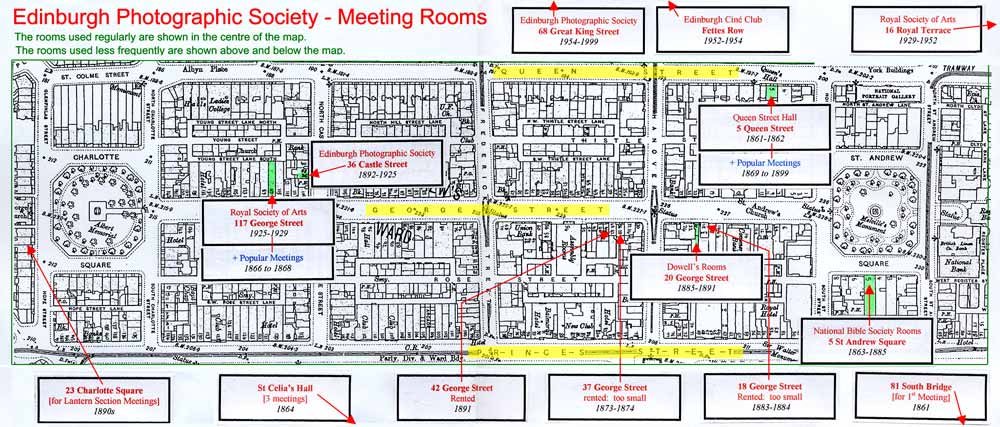 Map showing EPS Meeting Rooms since 1861