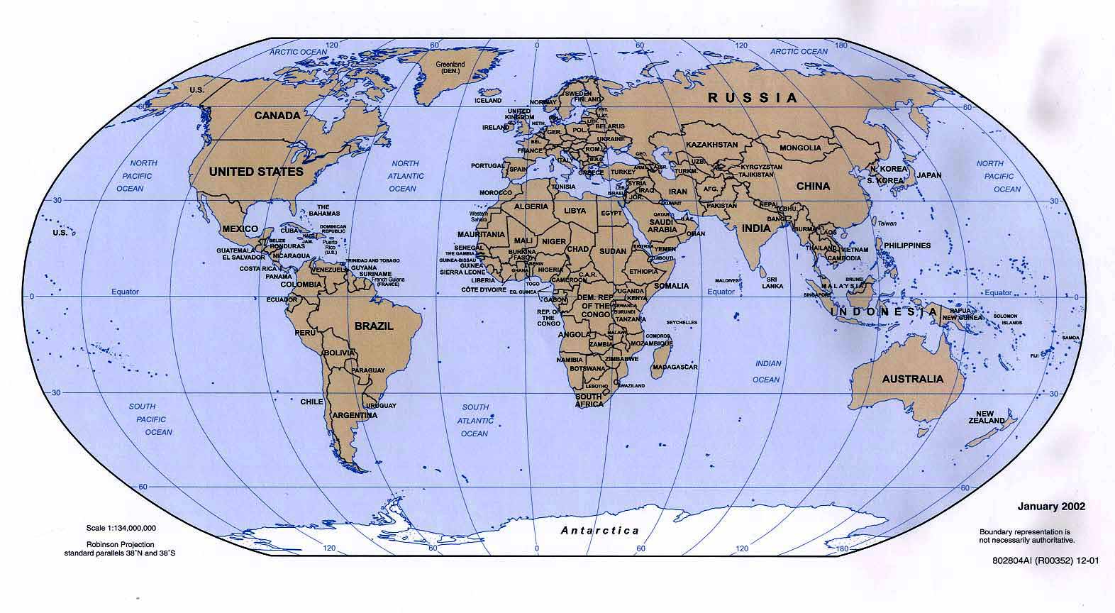 World Map Himalayas