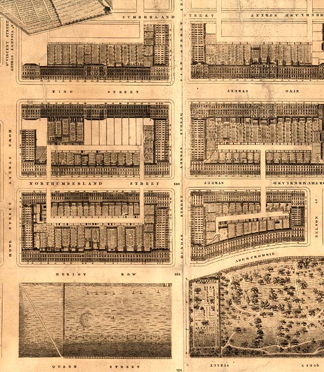 Detail from map of Edinburgh New Town  -  Kirkwood, 1819  -  Second New Town