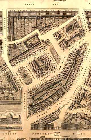 Detail from map of Edinburgh New Town  -  Kirkwood, 1819  -  St James Square