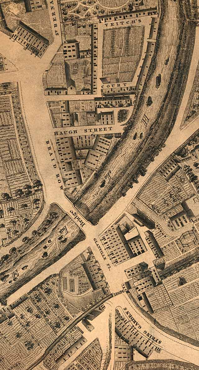 Detail from map of Edinburgh New Town  -  Kirkwood, 1819  -  Stockbridge