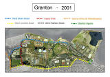 Aerial View  -  2001  -  Map of Edinburgh Waterfront area showing the roads surrounding the area and Gypsy Brae