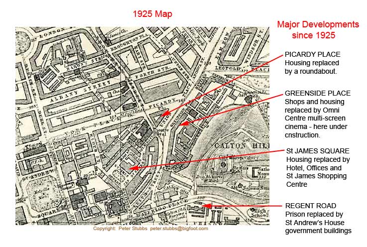 Map of Calton and Broughton - 1925  -  showing the sites of major developments
