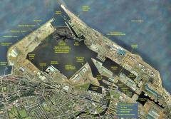 Aerial view of Leith Docks