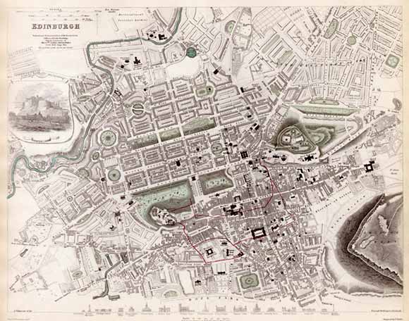 Map - Edinburgh - 1844 - Produced for the Society for the Diffusion of Useful Knowledge