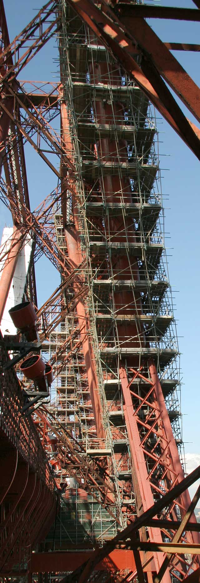 The Forth Rail Bridge  -  Scaffolding erected for painting