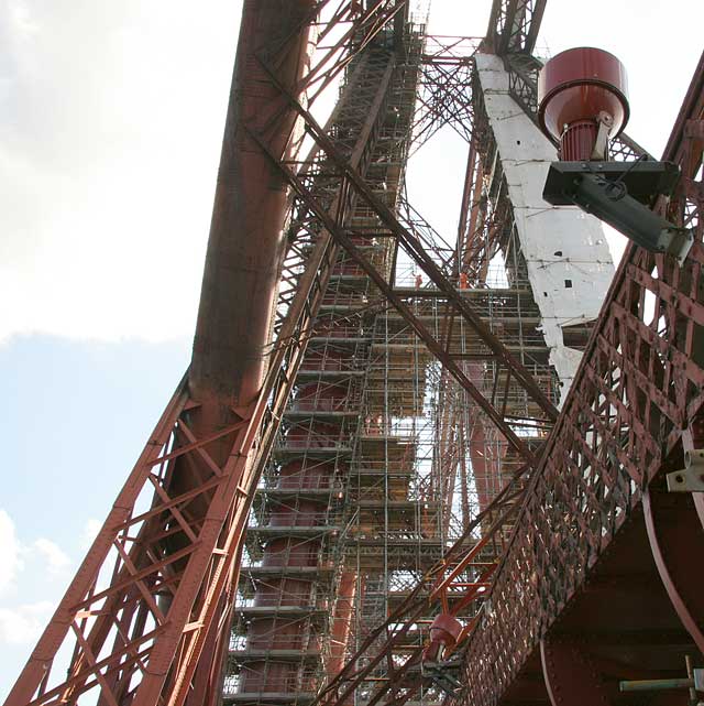 The Forth Rail Bridge  -  Scaffolding erected for painting