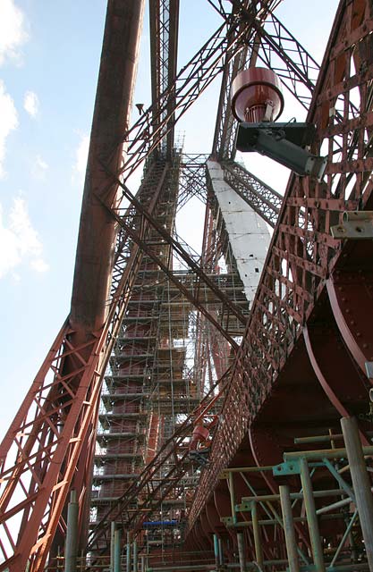 The Forth Rail Bridge  -  Scaffolding erected for painting