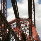 The Forth Rail Bridge  -  a newly painted part of the bridge