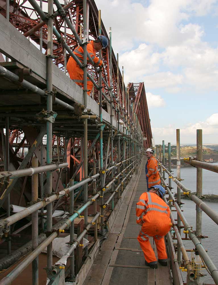 Workers on the Forth Rail Bridge