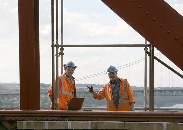 Workers on the Forth Rail Bridge