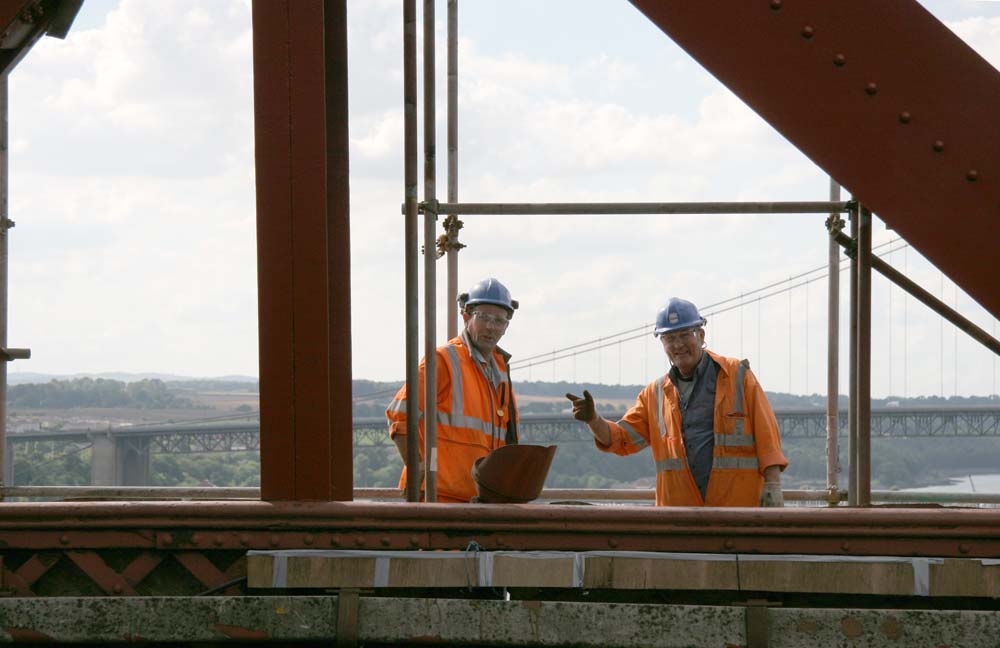 Workers on the Forth Rail Bridge