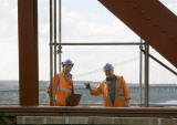 Workers on the Forth Rail Bridge