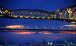 The Forth Bridges  -  Rail Bridge floodlit