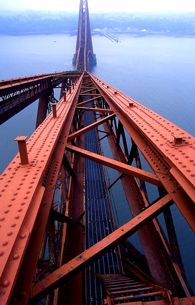 The Forth Rail Bridge  2  -  Lookiing Down fon the Bridge