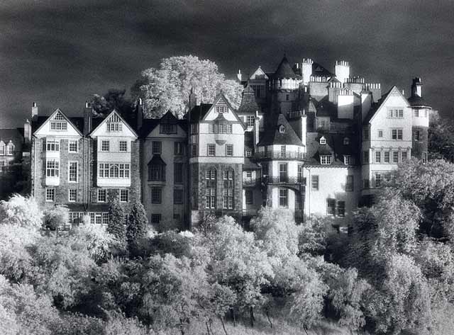 Infra-red photograph  -  Ramsay Garden  -  Photograph taken June 1996