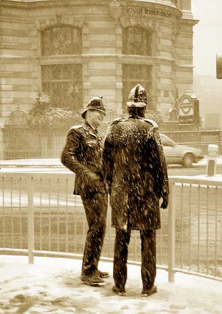 The City of London  -  Two Policemen in Winter