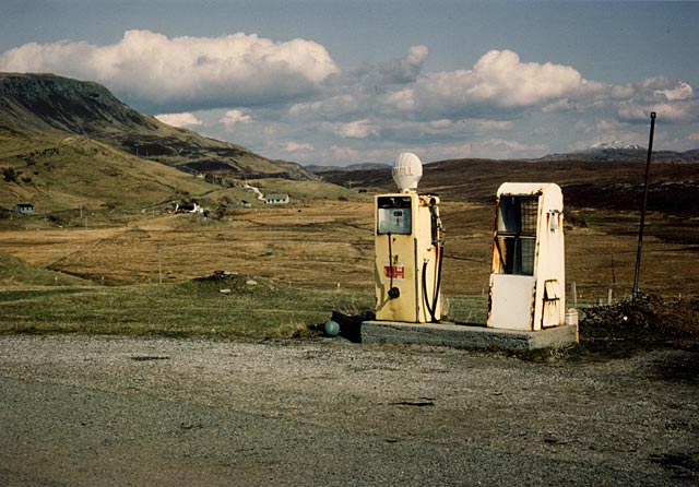 Faded Shell Petrol Station in the Scottish Highlands