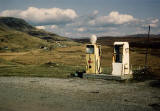 A faded Shell petrol station in the Scottish Highlands