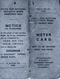 The Front of an Electric Meter Reading Card  -  1950s
