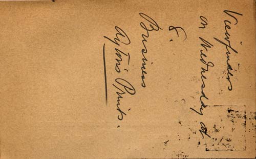 The back of a post card giving details of a Viewfinders Club Meeting