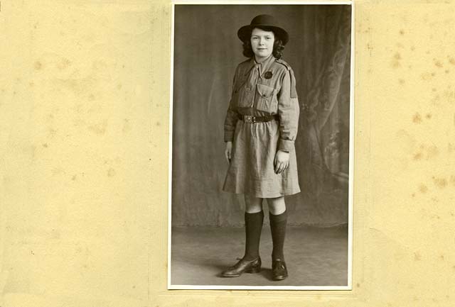 Portrait of Flora McLeod as a guide, around 1942-43  -  inside of the packaging