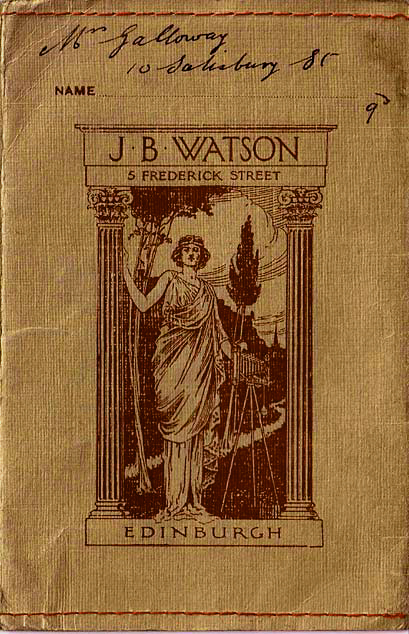 J B Watson - Zoom-in to the front of a devoloping and printing wallet, 1924