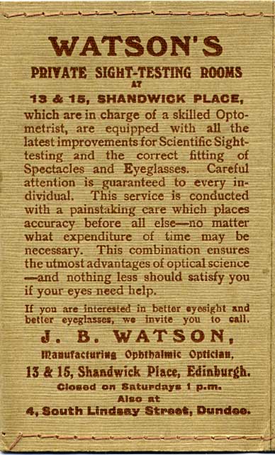 J B Watson  -  Zoom-in to the back of a developing and printing wallet, 1925