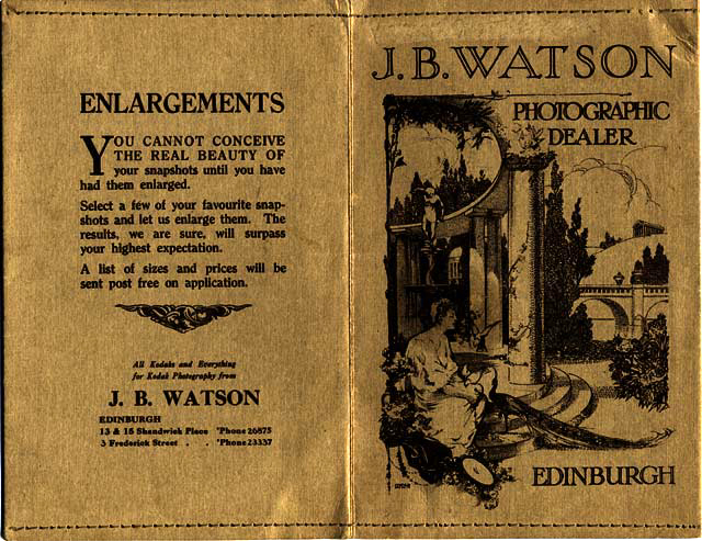 J B Watson - Developing and Printing wallet, 1929 to 1931 - Outside