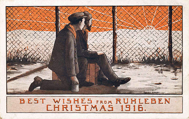 1916 Christmas Postcard featuring a painting by Andrew Healey Hislop