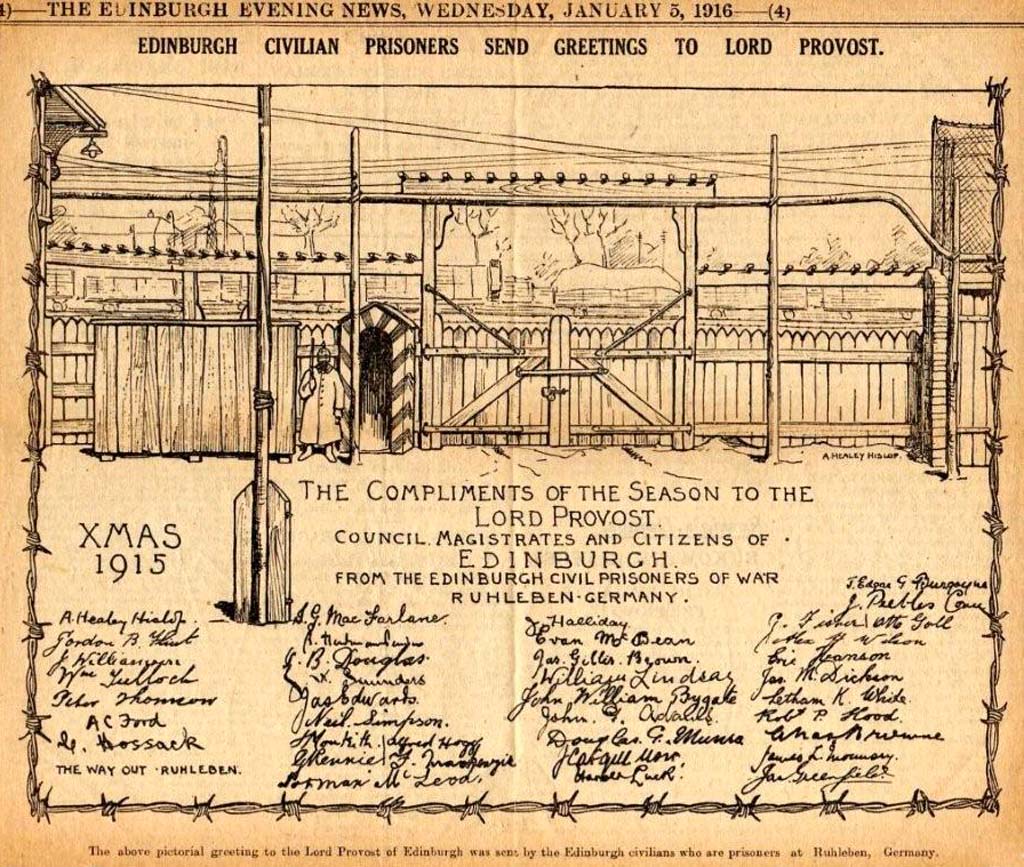 Christmas Greetingbased on a sketch by A Healey Hislop, 1915