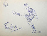Sketch by Tom Curr of a Heriot's Rugby Player