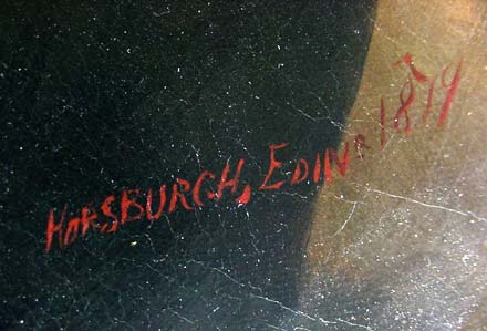 Signature on an oil painting by John Horsburgh  -  Edinburgh 1879