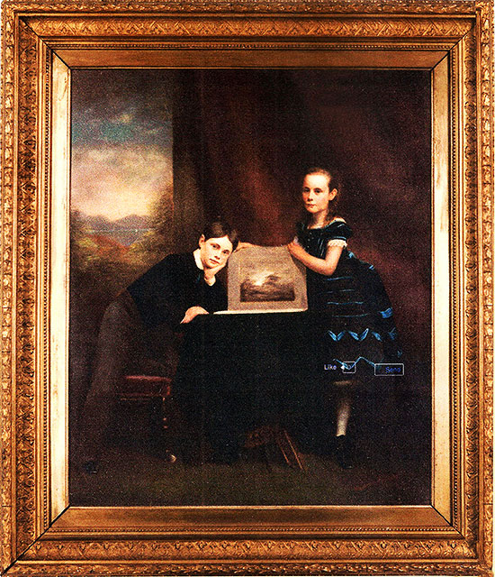 Painting by John Horsburgh (1835-1924), possibly of two of his cchildren, Victor and Agnes Mary