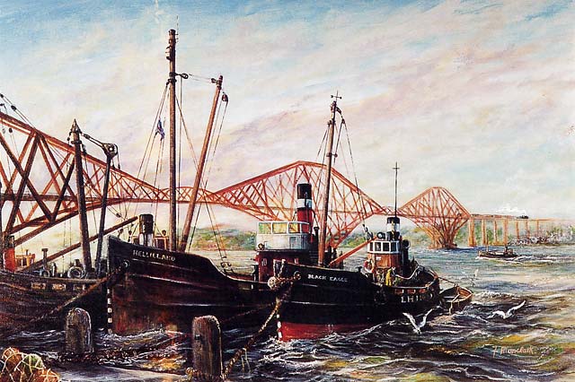 Painting by Frank Forsgard Manclark, 'The Leith Artist'   -   'Black Eagle' of Leith