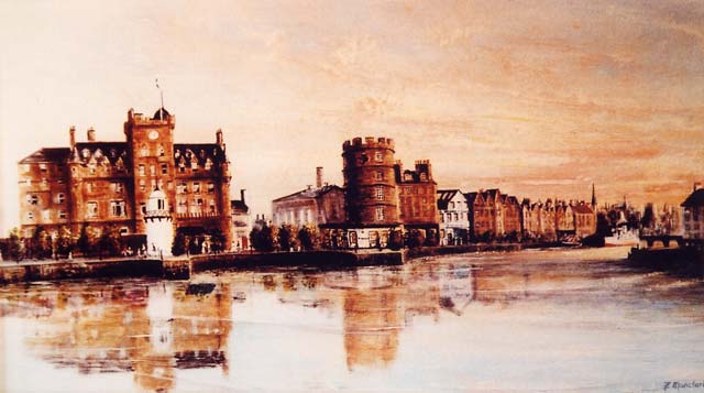 Painting by Frank Forsgard Manclark, 'The Leith Artist'   -   Leith, The Shore