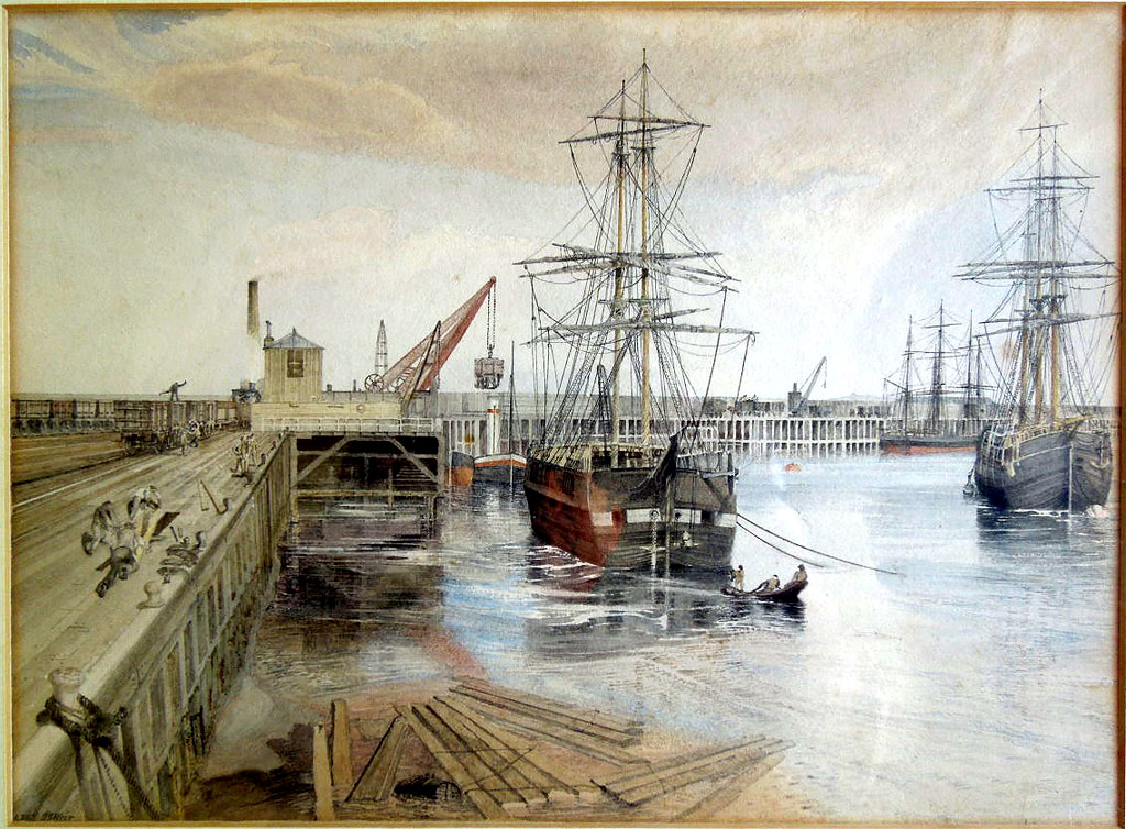 Painting by Weir - Granton West Pier, 1887