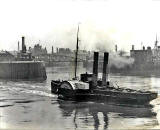 Alex Ayton Glass Plate  -  Leith  -  Paddle Steamer and Swing Bridge