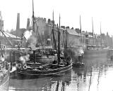 Alex Ayton Glass Plate  -  Leith  -  Seamen's Home and Ships at the Shore