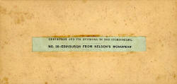 The back of an Edinburgh Stereographic Company Stereo View of Edinburgh from Nelson's Monument