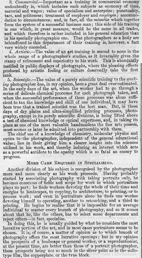 in Edinburgh, 1892 by E Howard Farmer  -  Deficiencies in the Training of Photographers  -  Page 3