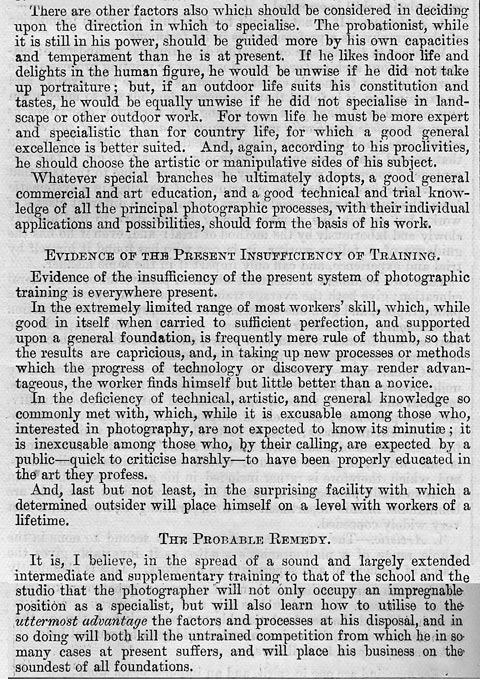 in Edinburgh, 1892 by E Howard Farmer  -  Deficiencies in the Training of Photographers  -  Page 4