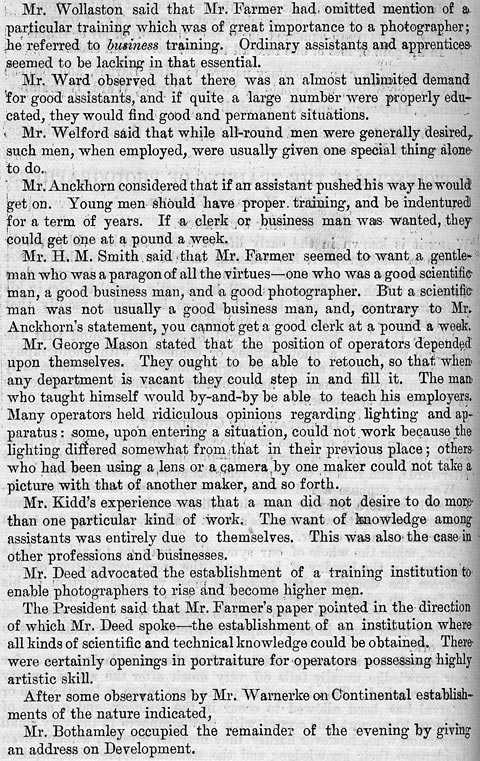 in Edinburgh, 1892 by E Howard Farmer  -  Deficiencies in the Training of Photographers  -  Page 5