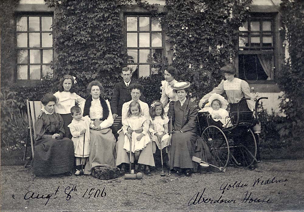 Golden Wedding Anniversary Group at Aberdour House, Fife, Scotland