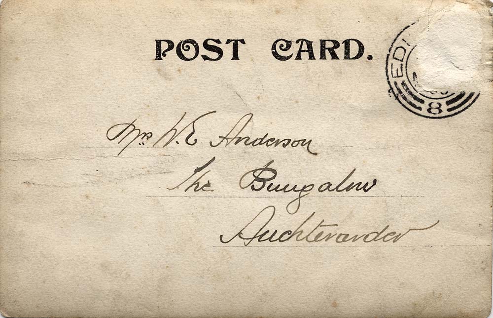 The back of a postcard to William Edie Anderson  -  1903