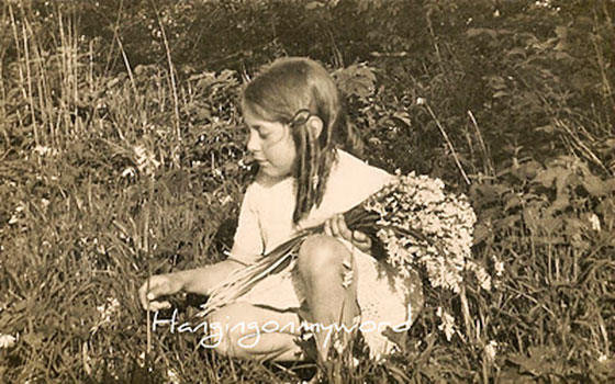 Jerome Sepia Print  -  Mum and Bluebells